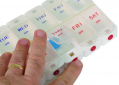 7 Day AM and PM Push-button Pill Organizer with Case